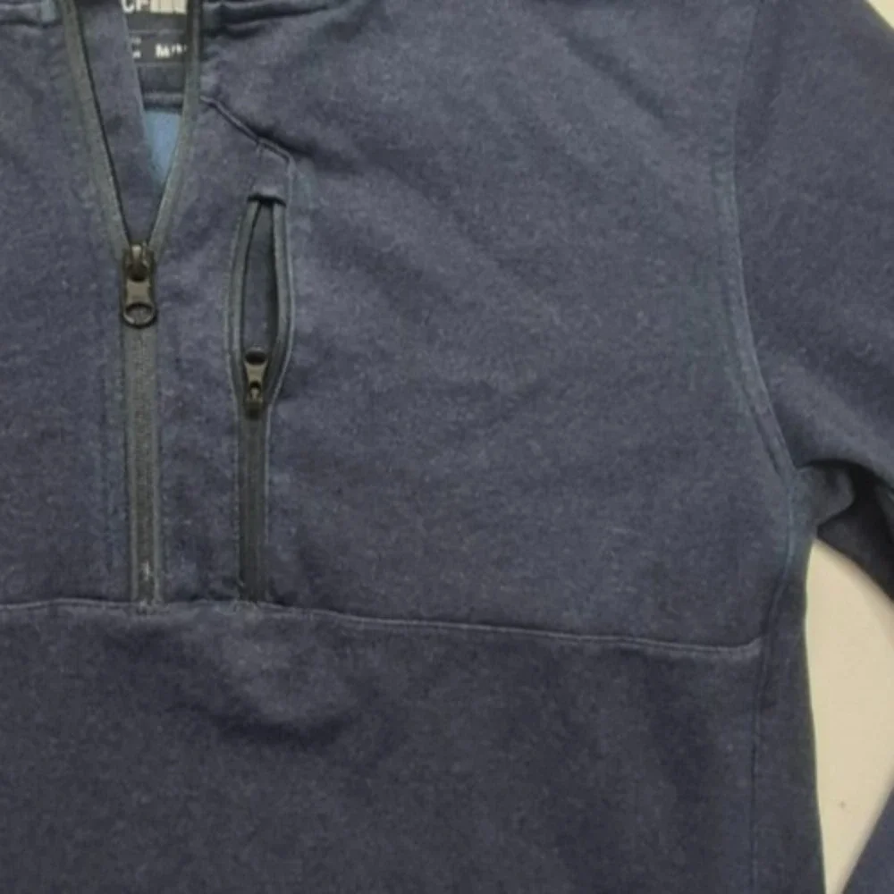 The North Face men's navy blue outdoor 1/4 zip pullover jacket sz. M zip pockets